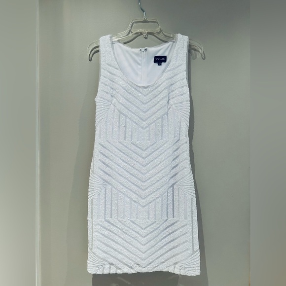 SOLD! Cute Y2K Glitter White Party Dress Size 10 - Picture 2 of 5